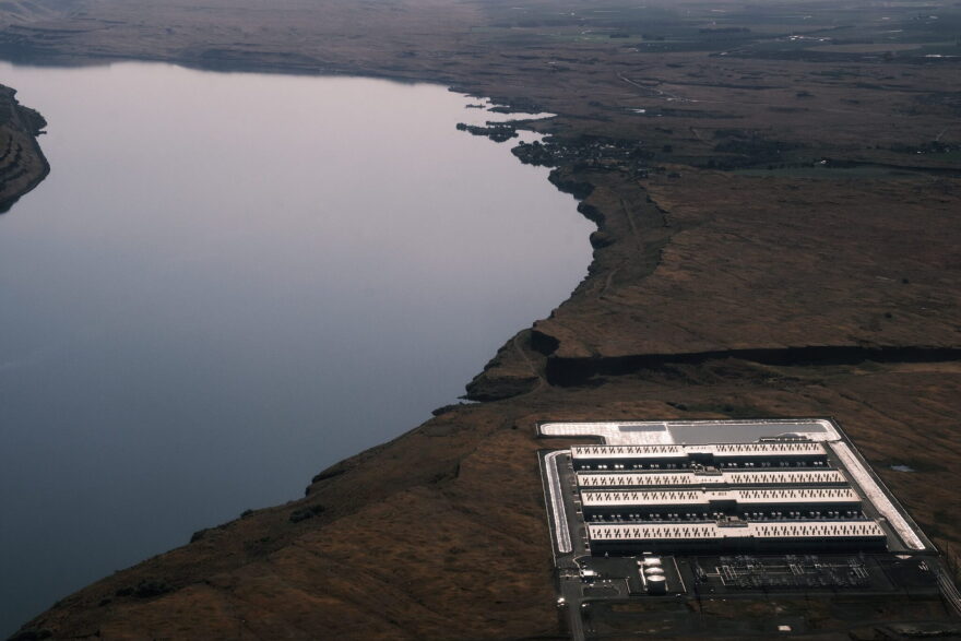 An explosion of data center facilities, including the one pictured here in northeast Oregon on May 18 have been built along the Columbia River Gorge during the last few years.