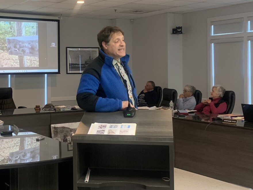 Dr. John Steinberg presented the findings of the study at Burying Hill to the Bourne Conservation Commission and members of the public.