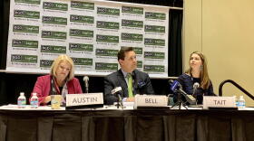 Rep. Terri Austin (D-Anderson), left, on a panel of gaming experts at the Bingham Greenebaum Doll Legislative Conference.
