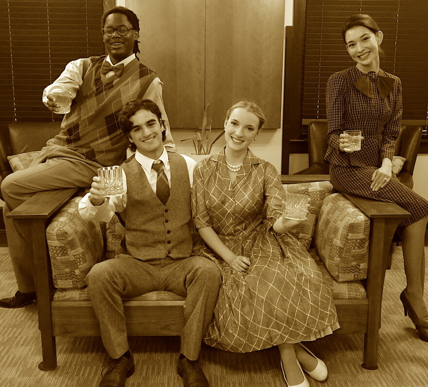The cast of "Perfect Arrangement": (l-r) Richard Bates, Liam Day, Kate Conrad, and Mariah Romero.