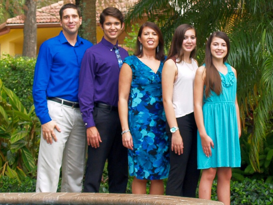 The Schentrup family in 2016: Philip, Robert, April, Carmen and Evelyn. Carmen was 15.