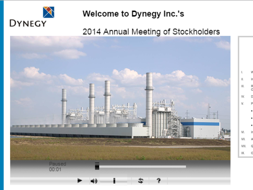 Dynegy is one of a growing number of companies to hold meetings online.