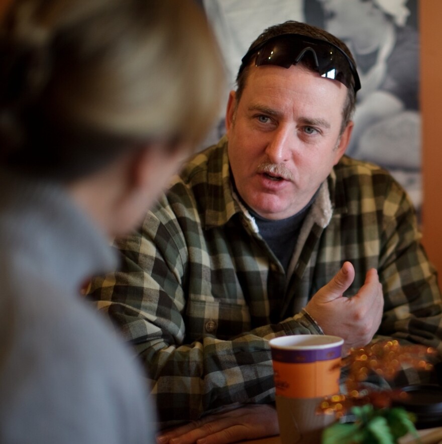 Rodney Anderson, 46, a military veteran from Exeter, N.H., says Ron Paul has the "right vision about the need for budget cuts," but he's leaning toward voting for Mitt Romney.