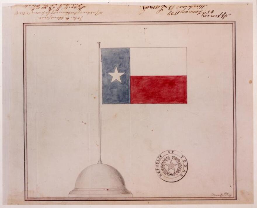 A design of the Lone Star Flag by Austin artist Peter Krag.