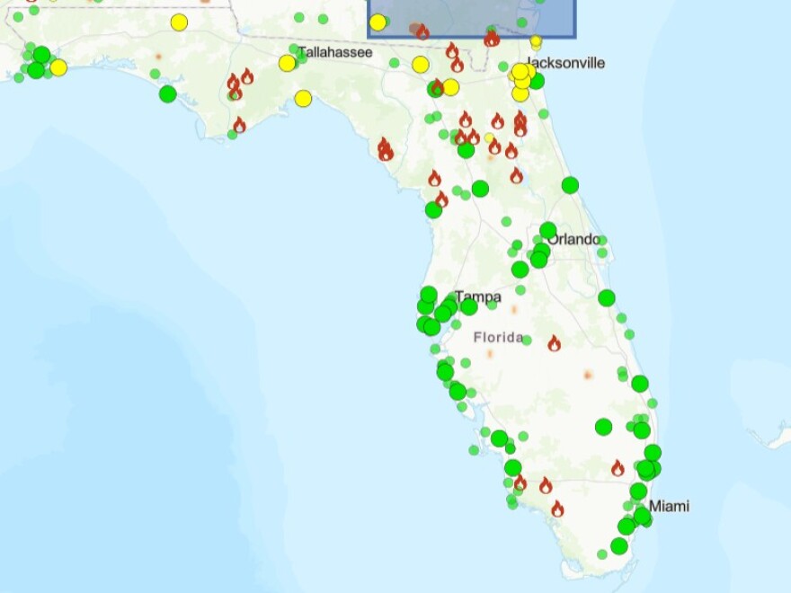 Friday Air Quality Index map