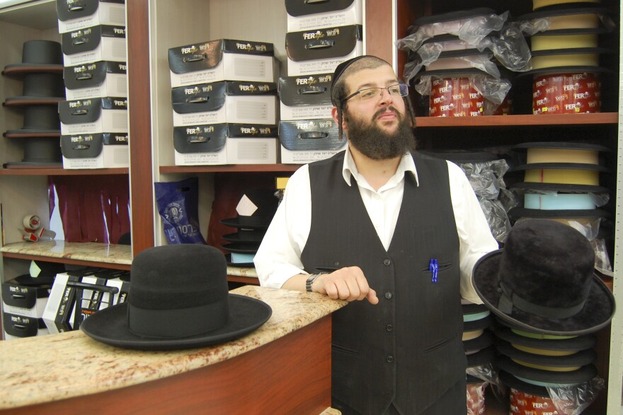 A salesman at Ferster Quality Hats in the ultra-Orthodox Jewish neighborhood Mea Shearim suggests rabbit felt hats made in Hungary for around $200. Twice the price of made-in-China, but he says they last much longer.