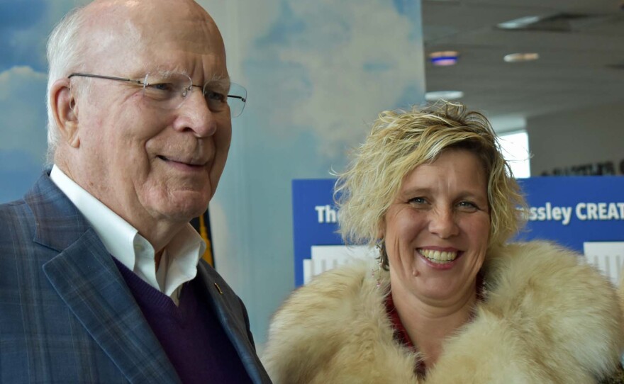 Worcester VT resident Erin Ryan with Senator Patrick Leahy