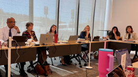 Members of the Missouri Child Welfare Task Force discuss child safety standards on Oct. 5 in Jefferson City. Pictured from left are St. Louis County Chief Juvenile Officer Rick Gaines, Missouri State Courts Administrator Kathy Lloyd, Christian County Circuit Judge Jessica Kruse, Audrain County Associate Circuit Judge Melissa Buckman Young, Children's Division Director Sara Smith and State Rep. Melissa Schmidt