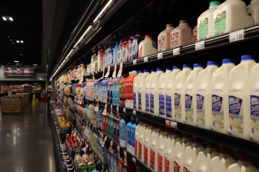 At this Oklahoma City grocery store it is marked that milk is an eligible item to purchase using the Special Supplemental Nutrition Program fro Women, Infants and Children.