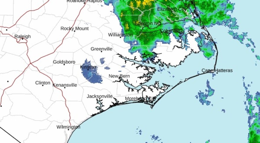 National Weather Service radar image, 6 a.m. Monday, December 18.