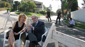 Journalist and writer Dominick Dunne (right) waiting in the media area during the murder trial of Phil Spector. The Dolph Briscoe Center for American History has acquired the papers and manuscripts of the author who died in 2009