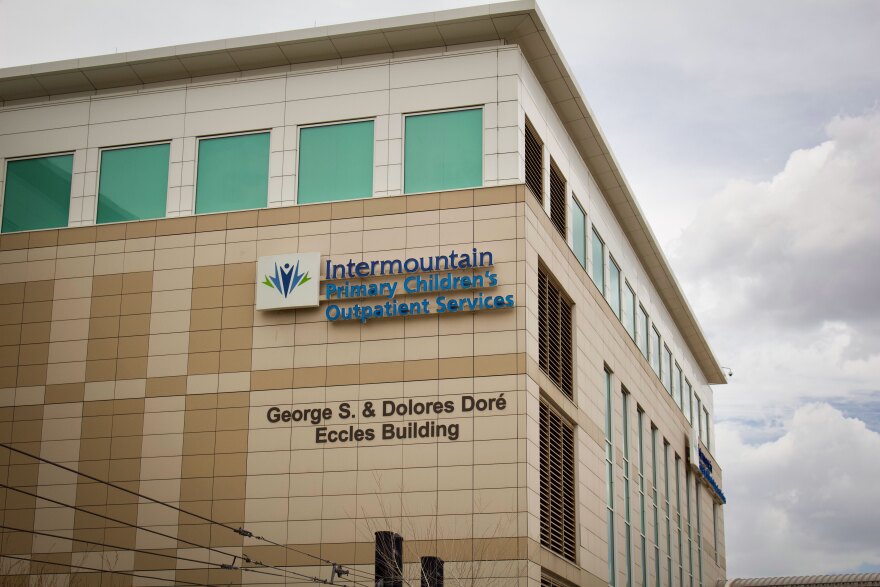 Outside of Intermountain Primary Children's Outpatient Services building, in Salt Lake City, where the Gender Management & Support Clinic for gender-diverse youth is located.