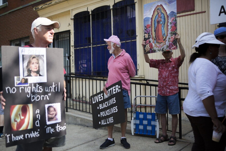 PHILADELPHIA, PA - JULY 23: The Pro-Life Coalition of Pennsylvania holds a "Mercy Witness For Life" rally on July 23, 2016 outside of the former site of Dr. Kermit Gosnell's closed abortion clinic in Philadelphia, Pennsylvania. Three years ago, Dr. Gosnell was convicted of the first-degree murder of three infants, the involuntary manslaughter of his patient Karnamaya Mongar, and other felony counts.(Photo by Jessica Kourkounis/Getty Images)