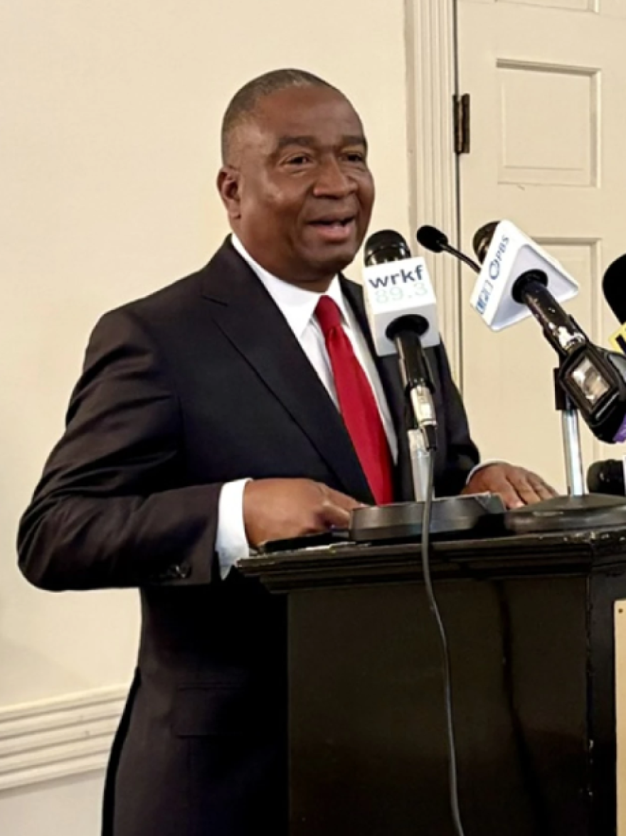 U.S. Rep. Cleo Fields, (D-La) Dist. 6, seen here on Tuesday, July 21, 2026, at the Press Club of Baton Rouge, in what would be the first of two news conferences last week in which the U.S. Congressman explained his future plans.