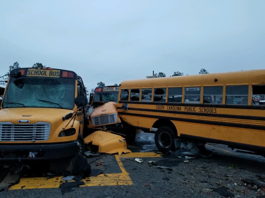 An EF-2 tornado hit North Central High in Kershaw, S.C., on Saturday night.