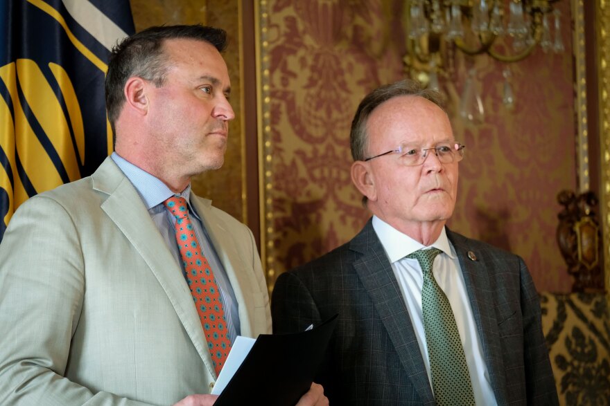 Utah Speaker of the House Mike Schultz (left) and Senate President Stuard Adams say recent agreements with the state’s oil and gas industry, announced Feb. 23, 2026, in the Gold Room at the Utah State Capitol, will bring measurable price decreases to fuel costs, ultimately leading to more money in the pockets of everyday Utahns.