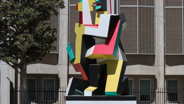 Art sculpture in downtown Fresno.