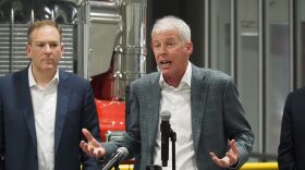 U.S. Energy Secretary Chris Wright weighs in on federal environmental deregulation plans during an event at an Indianapolis truck dealership on Tuesday, July 29, 2025.