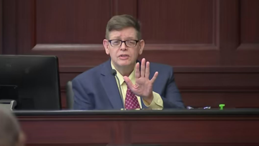 Ronnie Hyde responds during a contentious cross-examination Friday, April 1, 2022.