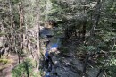 A natural feature at the Seven Tubs Recreation Area. The "tubs" were formed by flowing glacial meltwater that eroded the sandstone and bedrock.