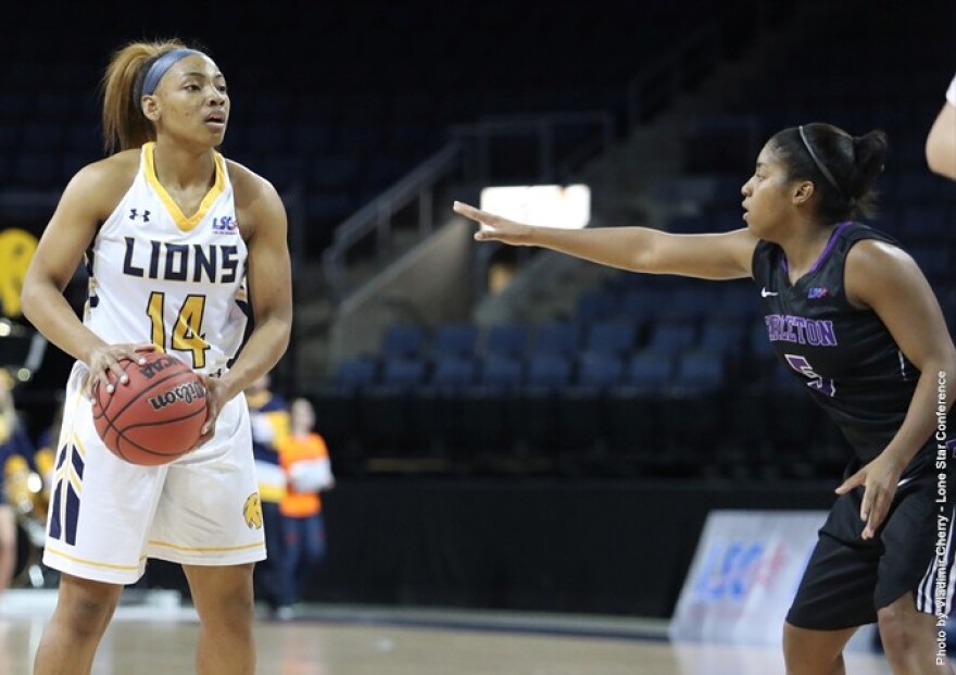 Khala Riley led the Lions with 12 points in their loss to Tarleton State in the first round of the LSC Tournament