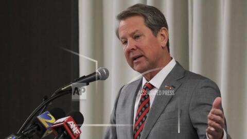 FILE - Georgia Gov. Brian Kemp speaks, Feb. 26, 2024, in Athens, Ga. Georgia lawmakers have made it harder for workers at companies getting state economic incentives to unionize, in what could be a violation of federal law. The state House voted 96 to 78 Wednesday, March 20, for Senate Bill 362, which would bar companies that accept state incentives from recognizing unions without a formal secret-ballot election. The measure, which has been backed by Gov. Kemp, now goes to the Republican governor for his signature. (Nell Carroll /Atlanta Journal-Constitution via AP, file)
