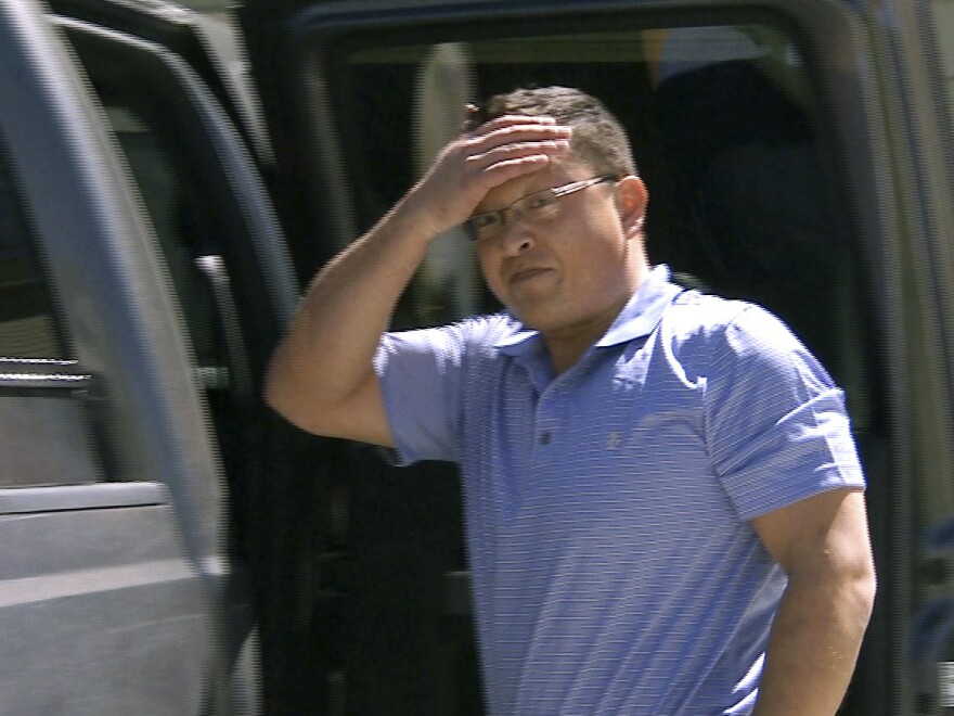 Markus Kaarma at his home in Montana, in a still taken from a video. Prosecutors say Kaarma fired his shotgun into his garage, after sensors alerted him to an intruder last month.