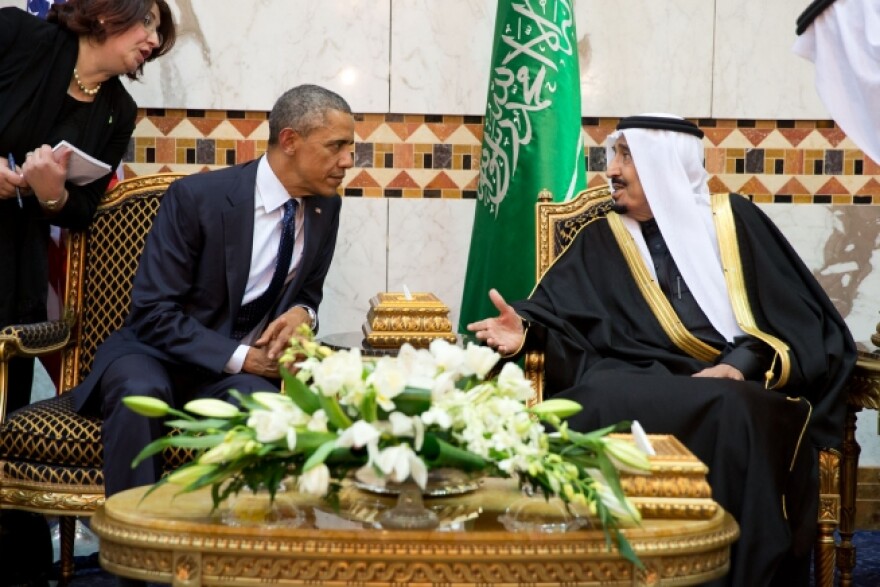 President Obama meets with King Salman during a 2015 trip to Saudi Arabia.