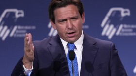 Florida Gov. Ron DeSantis speaks at the annual leadership meeting of the Republican Jewish Coalition, Saturday, Nov. 19, 2022, in Las Vegas. (AP Photo/John Locher)