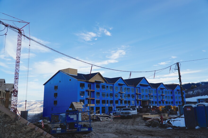 Some apartments and other buildings at the Mayflower Mountain are expected to open this summer.