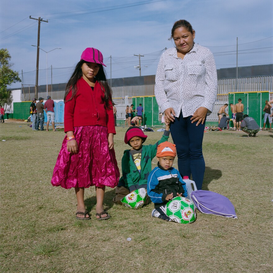 Cinthia Soriano, 30, Kenneth, 2 (bottom right), Joseph, 5 (center), and Jennifer, 7 (left), from Villa Nueva Cortes, Honduras. "The maltreatment I was subjected to, as other women there in Honduras, was why I decided to leave," Soriano said.