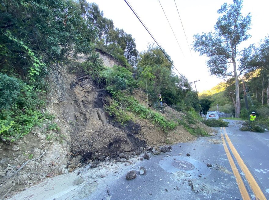 A landslide has closed a section of a state highway between Santa Barbara and Montecito.