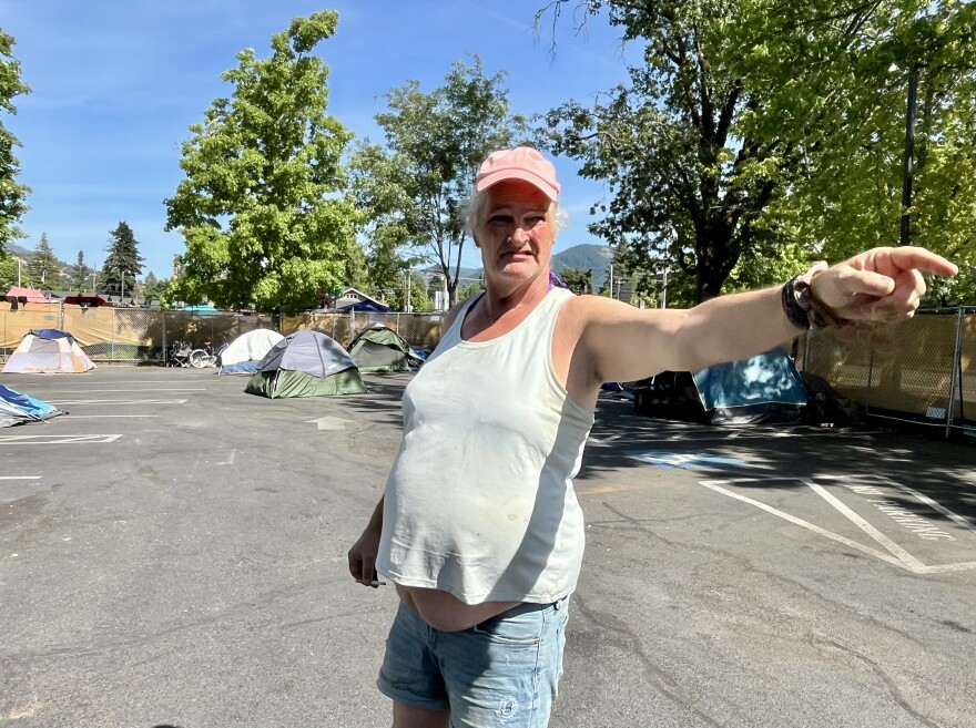 Kimberley Marie, who lives in one of the city's campsites, describes its layout.