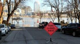Riverside Drive in Covington was closed Wednesday for high water.