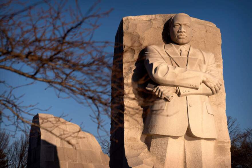 The Martin Luther King Jr. Memorial is photographed Monday, Jan. 19, 2026, in Washington. (Mark Schiefelbein/AP)