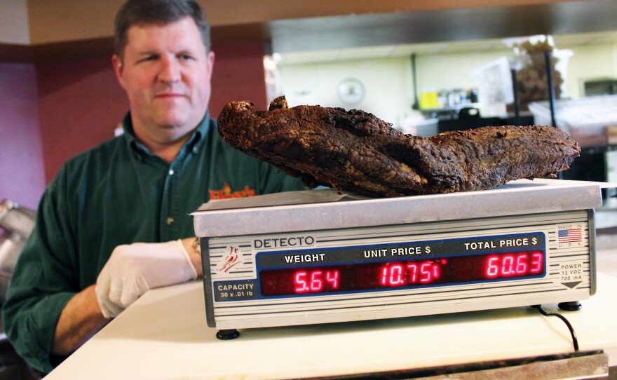 Restaurant owner Jim Koetting says he has barely had to raise prices since he opened in 2003, but with beef prices increasing, he'll have to soon. (Jessica Naudziunas/Harvest Public Media)