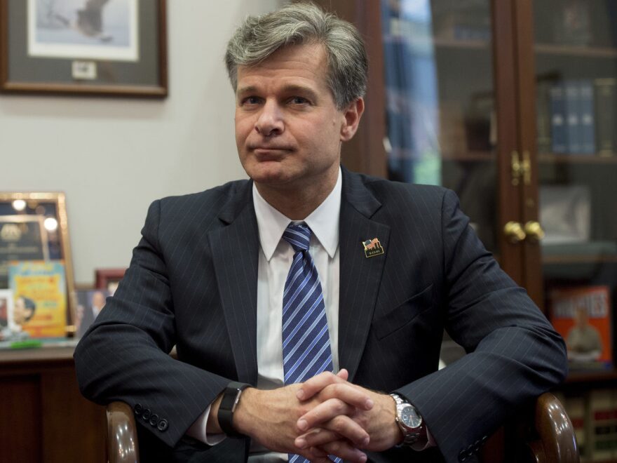 FBI Director Christopher Wray. The bureau warns it has "grave concerns" about the "accuracy" of the Republican surveillance memo at the center of a partisan whirlwind in Washington.