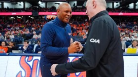 SYRACUSE, NEW YORK - DECEMBER 13: of the Syracuse Orange during a game against the Hofstra Pride at the JMA Wireless Dome on December 13, 2025 in Syracuse, New York. (Photo by Todd F. Michalek/Syracuse Athletics/University Images via Getty Images)