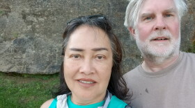 Thazin Nu and her husband pose together during a recent hike in Mohican State Park.