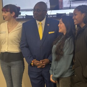 Terry Lindsay, one of three finalists for the Western Iowa Tech Community College president position, spoke with students and staff in many sessions on April 10, 2026. (Bret Hayworth, Siouxland Public Media News)