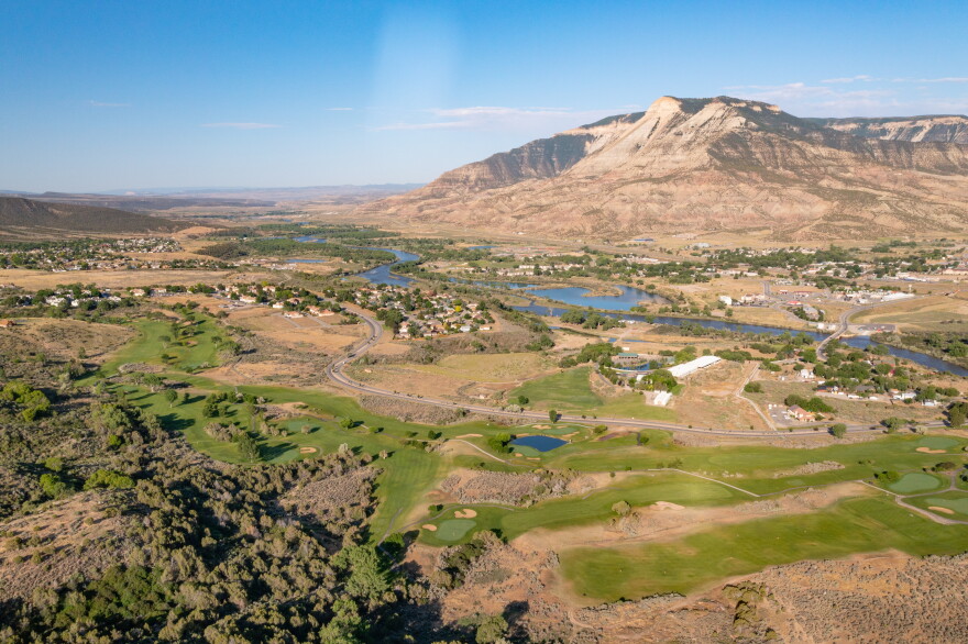 The Town of Parachute as seen from the air.