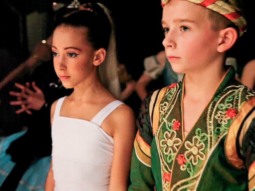 Gaya Bommer and Aran Bell in <em>First Position</em>. Aran, who is 11 in the film, began dance training at age 4.