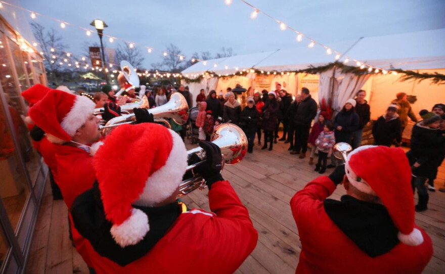  Brass musicians regale visitors at Roc Holiday Village on Dec. 23, 2018.