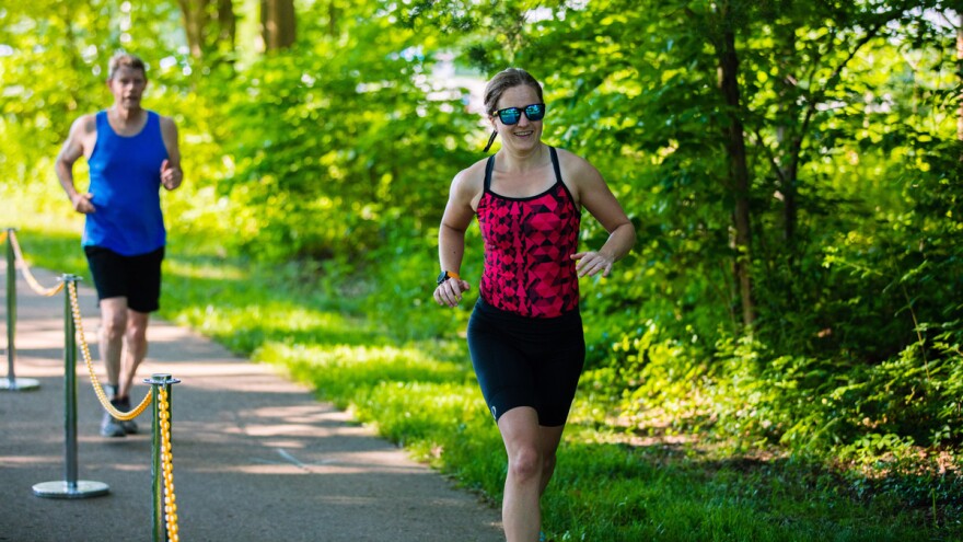 Triathlon Competitors running