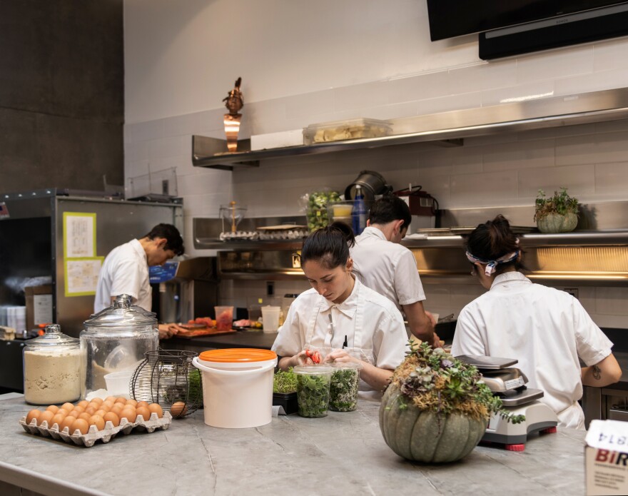 The pastry kitchen at Atelier Crenn.