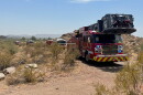 Phoenix Fire Department trucks on a mountain rescue.
