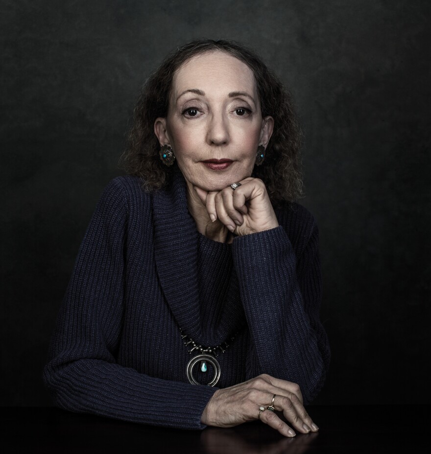 Oates has a computer, but she chooses to write everything by hand first. The desk in her study is filled with scraps of paper full of notes.