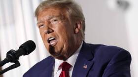 Former President Donald Trump speaks at Trump National Golf Club. (Andrew Harnik/AP)