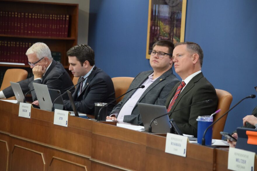 A bill authored by Rep. Garrett Bascom, R-Lawrenceburg, (second from right) would establish new procedures to ensure defendants with intellectual disabilities are not sentenced to death.