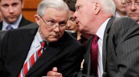 Senate Judiciary Chairman Patrick Leahy (right) talks with ranking Republican Sen. Jeff Sessions during the committee's vote on the confirmation of Supreme Court nominee Elena Kagan on Tuesday.